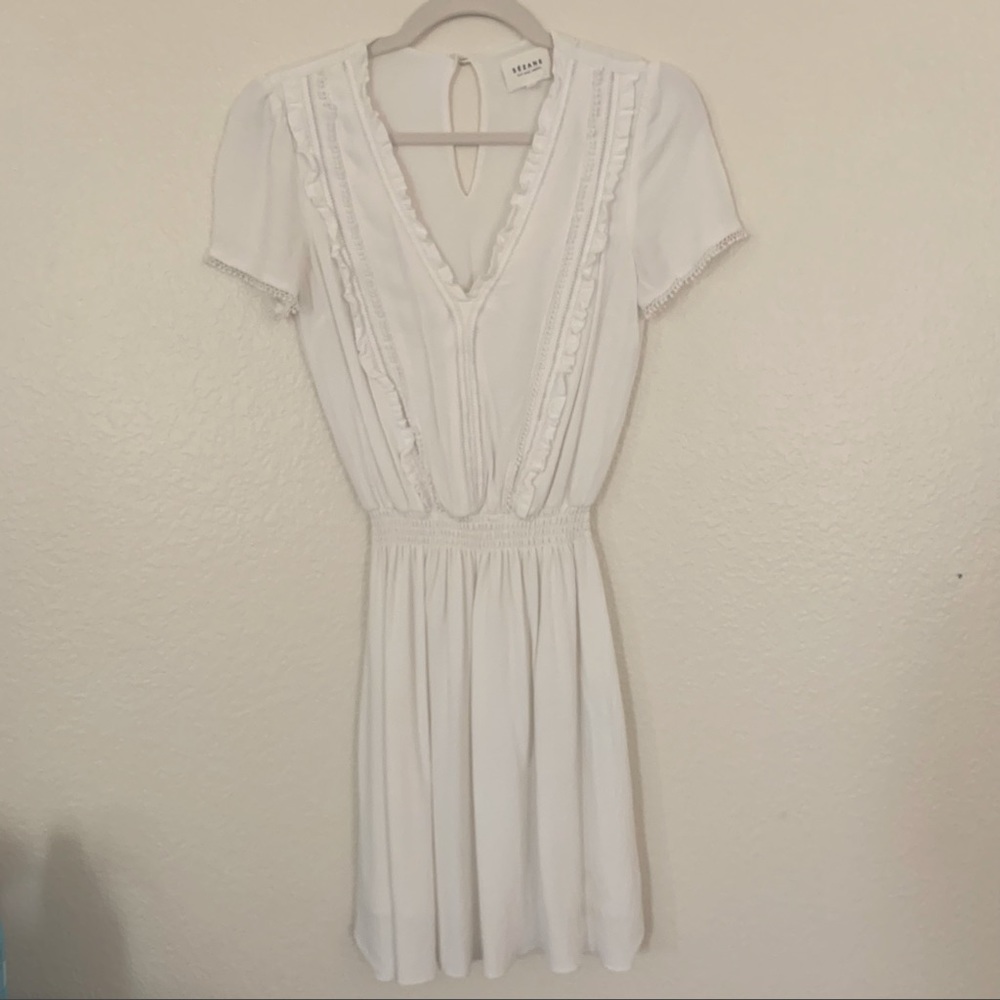 Sezane white mini dress